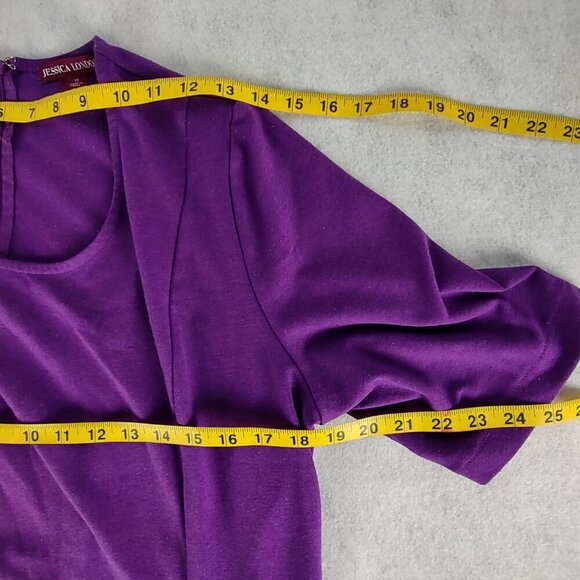 Jessica London Stretch Knit, Purple Midi Dress Women’s Size 18 - Picture 9 of 12